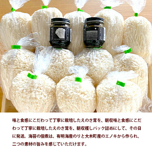 【ふるさと納税】海苔 佃煮 セット 朝採り新鮮えのき茸と海苔の佃煮2種のセット えのき 茸 福岡県 大木町 株式会社共夢 BF02 - 画像2