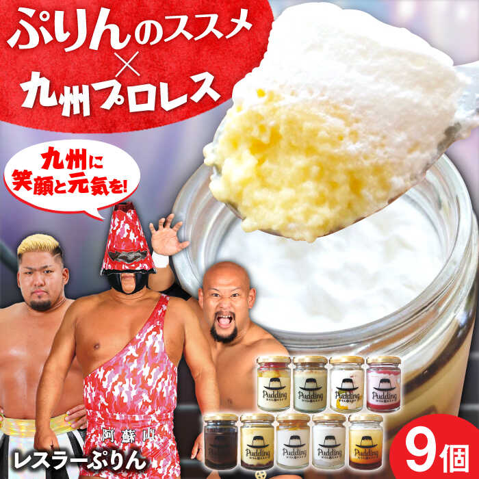 九州プロレス×ぷりんのススメ レスラーぷりん9個 プリン プロレスラー ぷりんのススメ 冷凍 福岡 広川町 /　イートウェル株式会社[AFAK295]