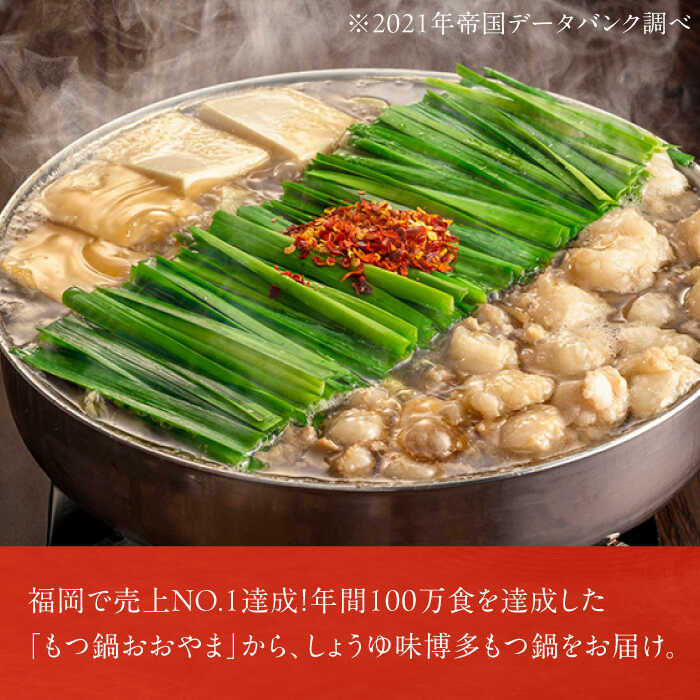 【ふるさと納税】【ギフト対応可】 博多もつ鍋おおやま もつ鍋しょうゆ味 2人前 ちゃんぽん麺付　広川町 / 株式会社ラブ[AFAX003] サムネイル2