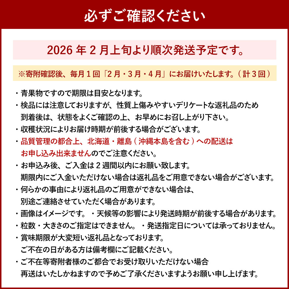 【ふるさと納税】【3回定期便(2・3・4月発送)】博多あまおう〈選べる〉約1.5kg(2パック×3回) or 約3kg(4パック×3回) 1パックあたり約250g-270g いちご 苺 フルーツ くだもの 果物 冷蔵 国産 福岡県 送料無料【2026年2月上旬-4月下旬発送予定】 サムネイル3