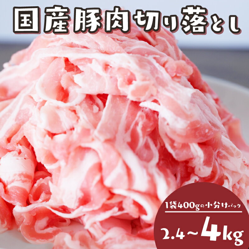 訳あり 豚肉 2.4kg ~ 4kg 冷凍 真空 小分け 400g ×6Por10P 大容量 国産 にく ブタ お肉 腕orモモ肉 スライス 切り落とし 便利 簡単調理 惣菜 ポーク カレー 生姜焼き 肉じゃが 豚汁 焼肉 BBQ 家族 人気 福岡県 川崎デリカ