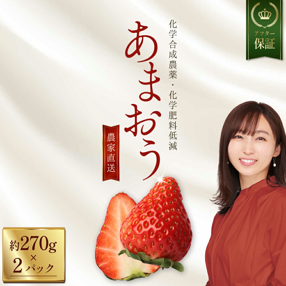 【数量限定】 特別栽培 農家直送 あまおう 約270g前後 × 2パック いちご イチゴ 苺 デザート 果物 くだもの フルーツ ジャム にも ケーキ にも 先行予約 福岡 赤村 3W30