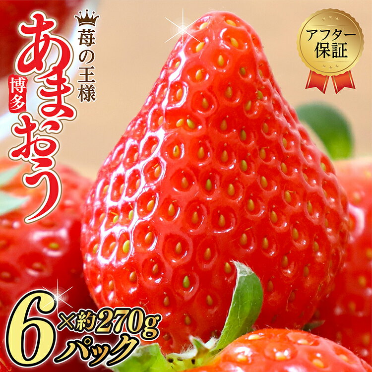 テレビ 「ヒルナンデス」で紹介されました！ 【福岡県産 あまおう 】 訳あり グランデ 約270g前後× 6P いちご イチゴ 苺 博多 デザート 果物 くだもの フルーツ ジャム スムージー ケーキ に 先行予約 数量限定 人気 おすすめ 3W13