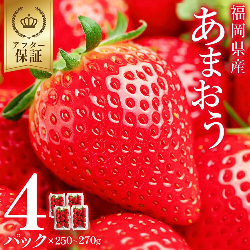 【先行予約／2027年出荷】福岡県産 あまおう 約250-270g × 4P いちご イチゴ 苺 あまおう デザート 果物 くだもの フルーツ ジャム にも ケーキ にも 先行予約 数量限定 送料無料 福岡 赤村 3W12