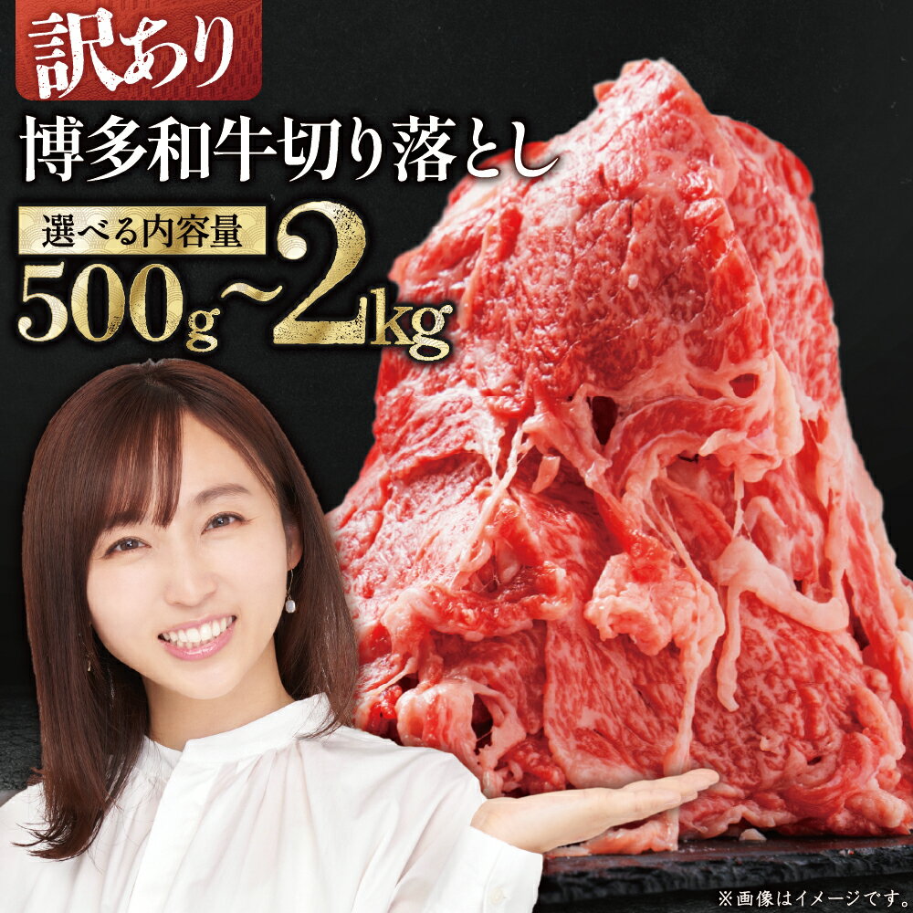 訳あり！ 博多和牛 切り落とし 500g ～ 2kg＜選べる＞ 計500g(500g×1P) 計1kg(500g×2P) 計1.2kg(600g×2P) 計1.5kg(500g×3P) 計1.8kg(600g×3P) 計2kg(500g×4P) 肉 牛肉 国産 冷凍 小分け 九州産 すき焼き カレー 牛丼 肉じゃが 福岡県 福岡 赤村 Y45