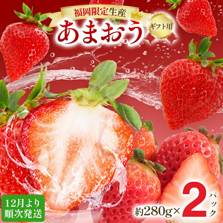 【ギフト】12月より順次発送 大粒あまおう 約560g（約280g×2パック） 苺 イチゴ いちご フルーツ 果物 ふるさと納税くだもの ブランド くだもの 福岡県産 先行予約