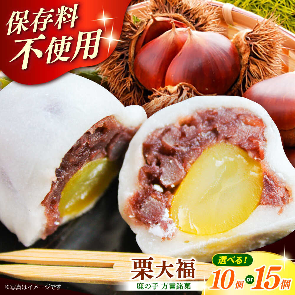 栗大福 (10個 / 15個)【 老舗菓子屋 鹿の子】 方言銘菓 和菓子 栗 餅 大福 銘菓 セット 詰め合わせ 菓子 スイーツ おやつ 特産品《築上町》 [ABAC003]