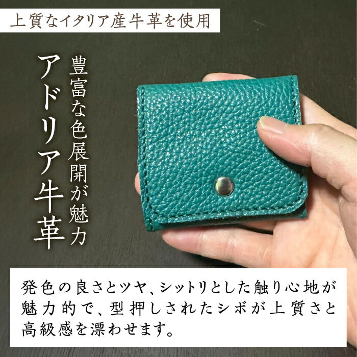 【ふるさと納税】【職人手作り】イタリア産 アドリア牛革 手のひらサイズのコインケース（選べる15色）《築上町》【たけもとかばん】革製品 レザー 牛革 [ABAM030] サムネイル3