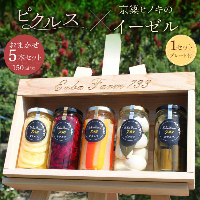 【農家こだわりの 野菜 使用】 ピクルス + 京築ヒノキ イーゼル セット《築上町》【ERBA FARM733】 [ABAP005] 33000 33000円