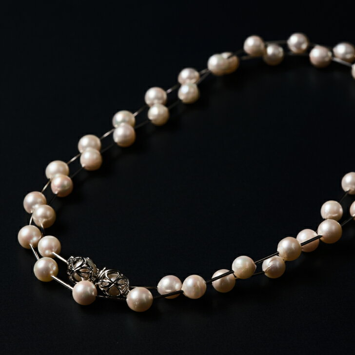 【ふるさと納税】7.5-8アコヤ真珠シルバーパイプステーションネックレス80 ジュエリー アクセサリー ネックレス シンプル エレガント 真珠 パール 美穂野 佐賀市 ：C234-005 サムネイル3