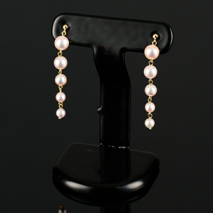 【ふるさと納税】艶々揺れる♪アコヤ真珠のグラデーションピアス：C127-007 サムネイル2