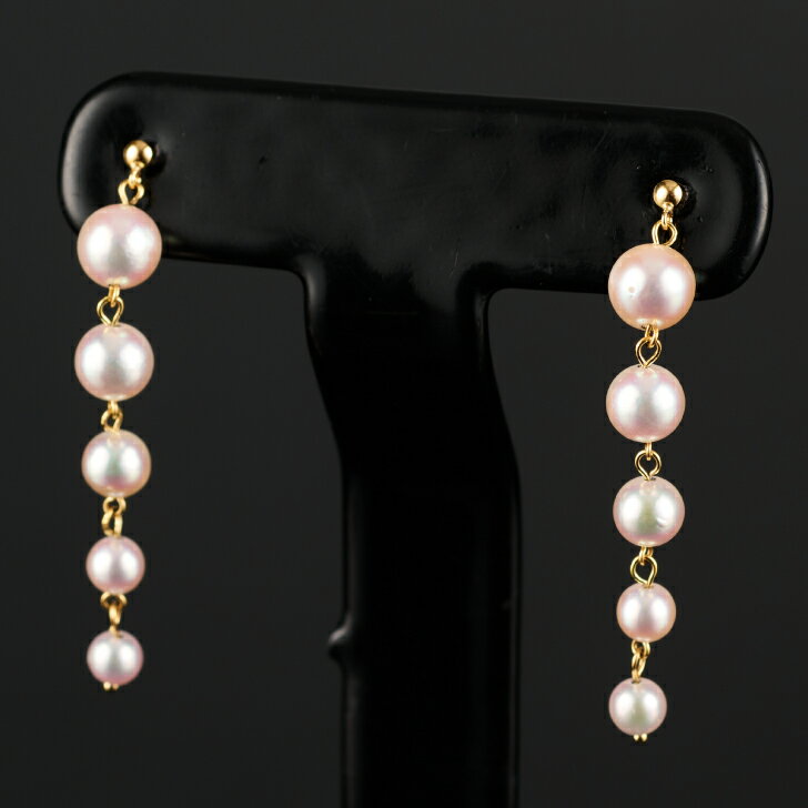 【ふるさと納税】艶々揺れる♪アコヤ真珠のグラデーションピアス：C127-007 サムネイル3