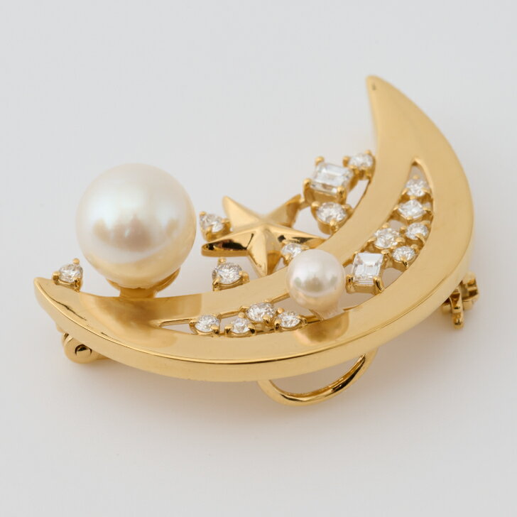 【ふるさと納税】煌めく月とアコヤ真珠のブローチ・ペンダント・ショートナー：C501-001 サムネイル2