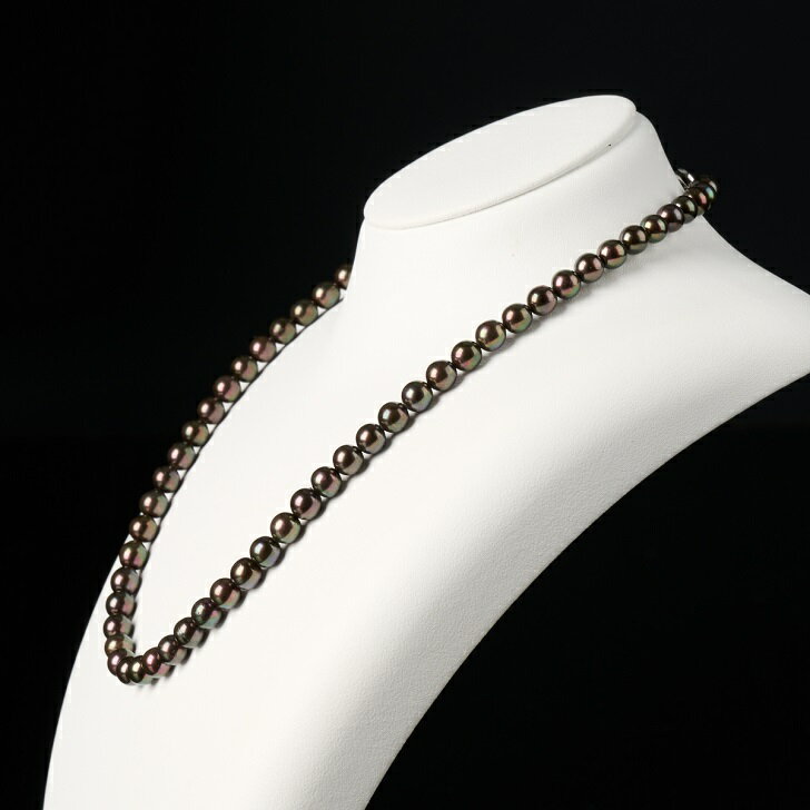 【ふるさと納税】個数限定！艶々の漆黒系6～6.5mmアコヤ黒真珠ネックレス：C117-012 サムネイル3