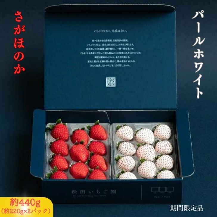 佐賀県産いちご さがほのか＆パールホワイト 紅白セット：B140-008
