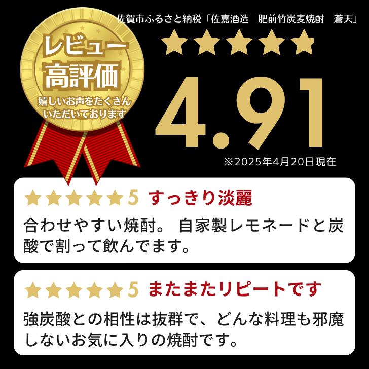 【ふるさと納税】佐嘉酒造　肥前竹炭麦焼酎　蒼天：A090-003 サムネイル2