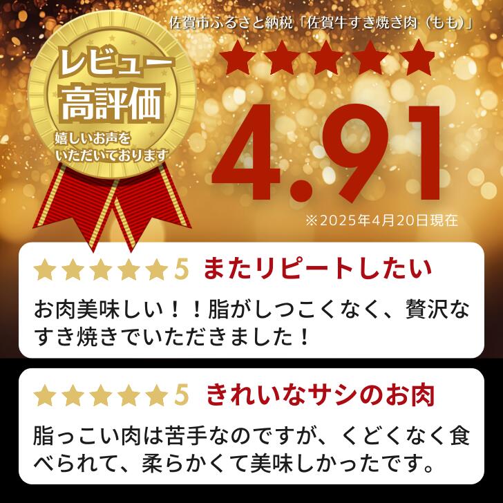 【ふるさと納税】佐賀牛すき焼き肉400～1600g（もも）：B140-096 サムネイル2