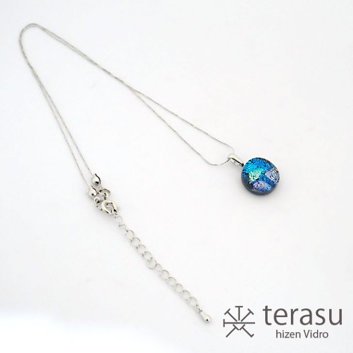 【ふるさと納税】肥前びーどろネックレス（青・丸） 工芸品 伝統工芸品 副島硝子 ガラス アクセサリー ネックレス プレゼント ギフト 母の日 ：B320-009 サムネイル3