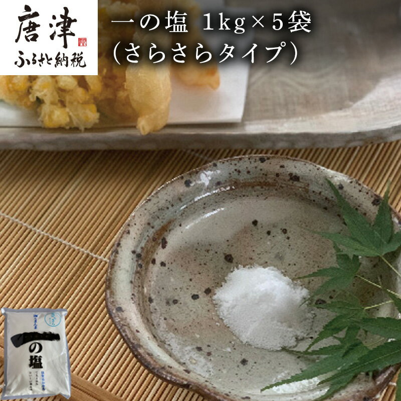 唐津 一の塩 1kg×5袋 (さらさらタイプ) 調味料 料理 しお ソルト 「2025年 令和7年」
