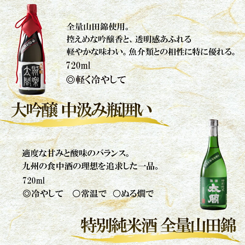 【ふるさと納税】唐津地酒太閤 華やかな吟醸香の中汲み大吟醸酒 720ml 2本/芳醇辛口の特別純米酒 720ml1本(計3本) 日本酒数量限定セット C-3 「2025年 令和7年」 サムネイル2