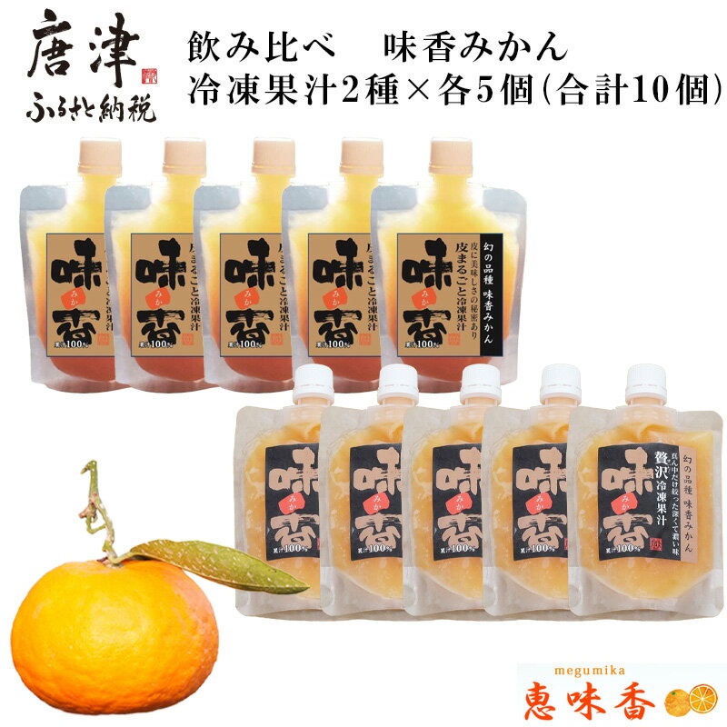 飲み比べ 冷凍果汁2種×各5個(合計10個) 味香みかん 柑橘 ジュース 飲料 ミカン ストレート フルーツ 詰合せ
