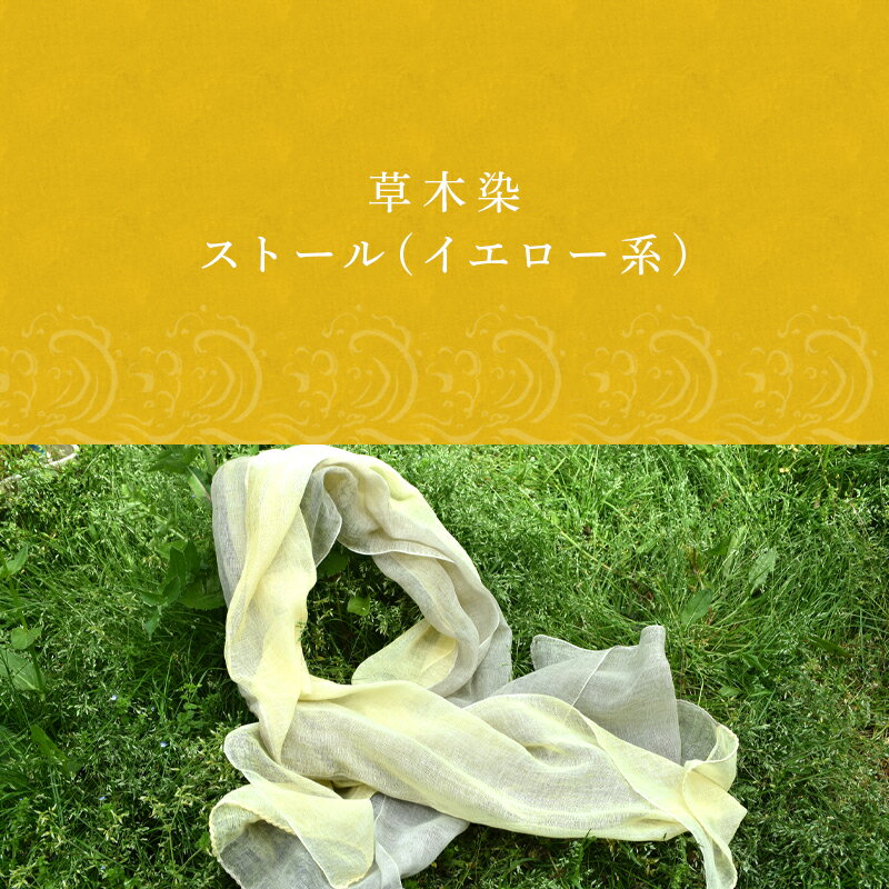 【ふるさと納税】草木染/ストール(イエロー系) 1枚 一年中使え夏は汗を取り冬は首元の暖め 手染め 「2025年 令和7年」 サムネイル2