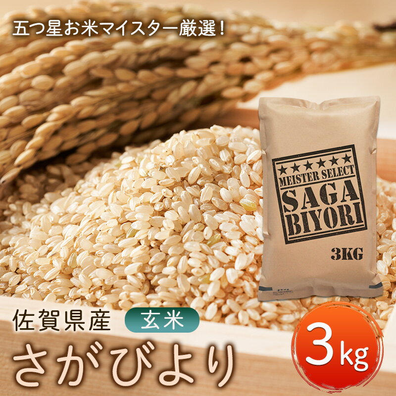 玄米 さがびより 3kg 五つ星お米マイスター厳選！ 米 お米 ※配送不可：離島