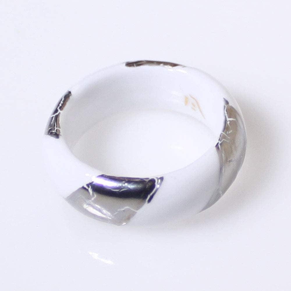 【ふるさと納税】伊万里焼強化磁器指輪（白金彩貫入斜め縞白色）【要選択】 029-H773 サムネイル2