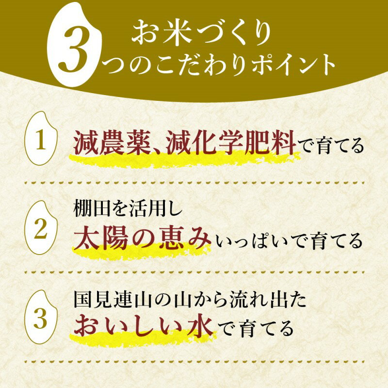 【ふるさと納税】令和7年産 特別栽培 棚田米「福の米」2kg×3袋 食べ比べセット 068-B834 - 画像3