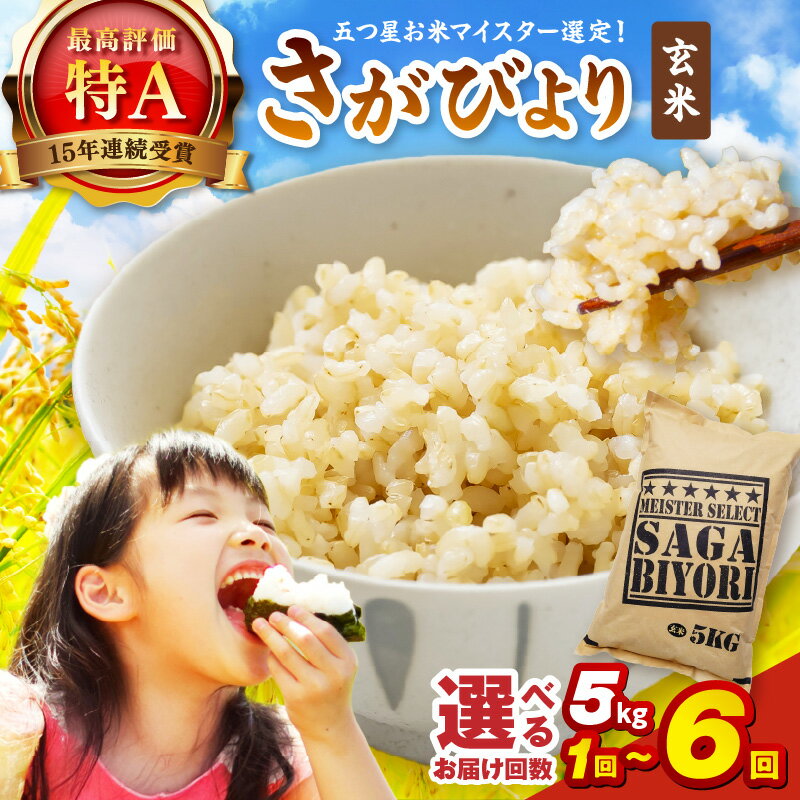 令和7年産【玄米】《マイスターセレクト》さがびより5kg【特A評価】＜回数が選べる／1回・3回・6回＞【米定期便5kg15kg30kgブランド米コメごはんご飯玄米さがびより特A定期便5kg15kg30kg 生活応援 】