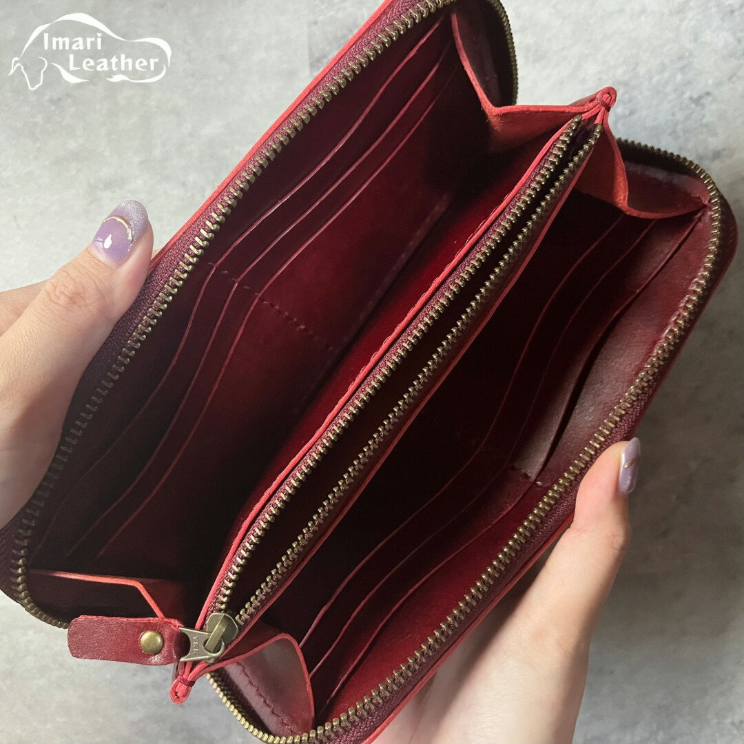 【ふるさと納税】【伊万里レザー】ラウンドファスナー長財布【職人手縫い】 115-N238 サムネイル2