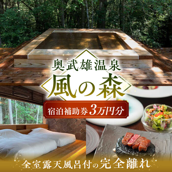奥武雄温泉 風の森　宿泊補助券 3万円分 /奥武雄温泉 風の森[UEC001] 宿泊券 ギフト 温泉 宿泊ギフト券 ペア 宿泊券 武雄温泉 サウナ