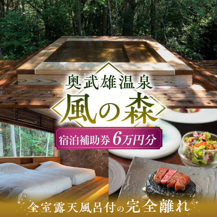 奥武雄温泉 風の森　宿泊補助券 6万円分（本人利用限定） /奥武雄温泉 風の森[UEC003] 宿泊券 ギフト 温泉 宿泊ギフト券 ペア 宿泊券 武雄温泉 サウナ