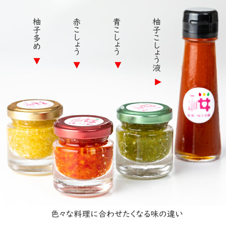 【ふるさと納税】 自家製栽培の 柚子こしょう セット オリジナル 調味料 4種類 地元で人気 ゆず 柚子 こしょう 胡椒 佐賀 送料無料 【B100-020】 サムネイル3