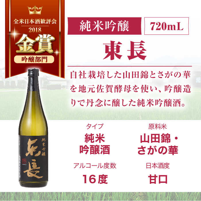 【ふるさと納税】【12回定期便】東長 純米飲み比べセット 3種(純米吟醸　東長・純米東長・慶紋東長) 720ml【瀬頭酒造】[NAH120] サムネイル3
