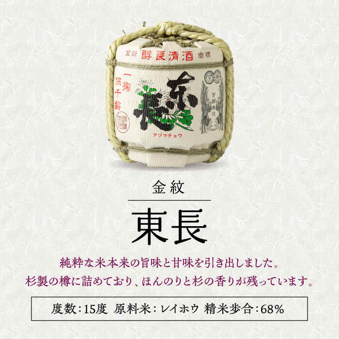 【ふるさと納税】金紋東長樽 1.8L樽 1個 酒 お酒 日本酒 東長 佐賀県嬉野市/瀬頭酒造 [NAH050] サムネイル2