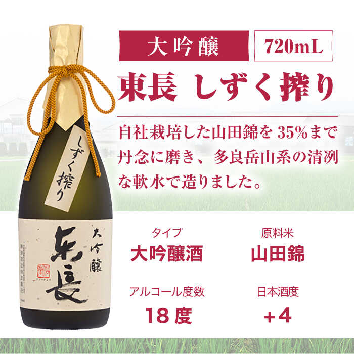 【ふるさと納税】【6回定期便】大吟醸 東長（限定品） しずく搾り 720ml【瀬頭酒造】[NAH076] サムネイル3