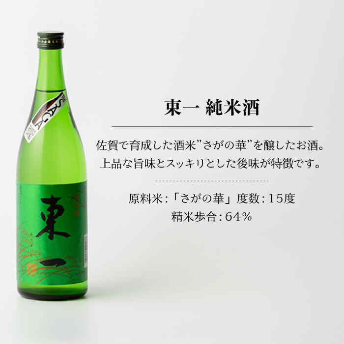 【ふるさと納税】東一 （純米酒・山田錦純米酒・山田錦特別純米酒） 720ml 3本 酒 お酒 日本酒 地酒 銘酒 東一 五町田酒造 佐賀県嬉野市/嬉野酒店 [NBQ004] - 画像2
