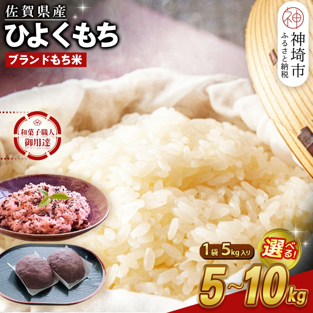 【令和7年産】内容量が選べる 佐賀県産ひよくもち米 5kg・10kg(5kg×2) 【もち米 餅米 ヒヨクモチ 年末 餅つき 赤飯 おこわ おはぎ 増田米穀】H015P004