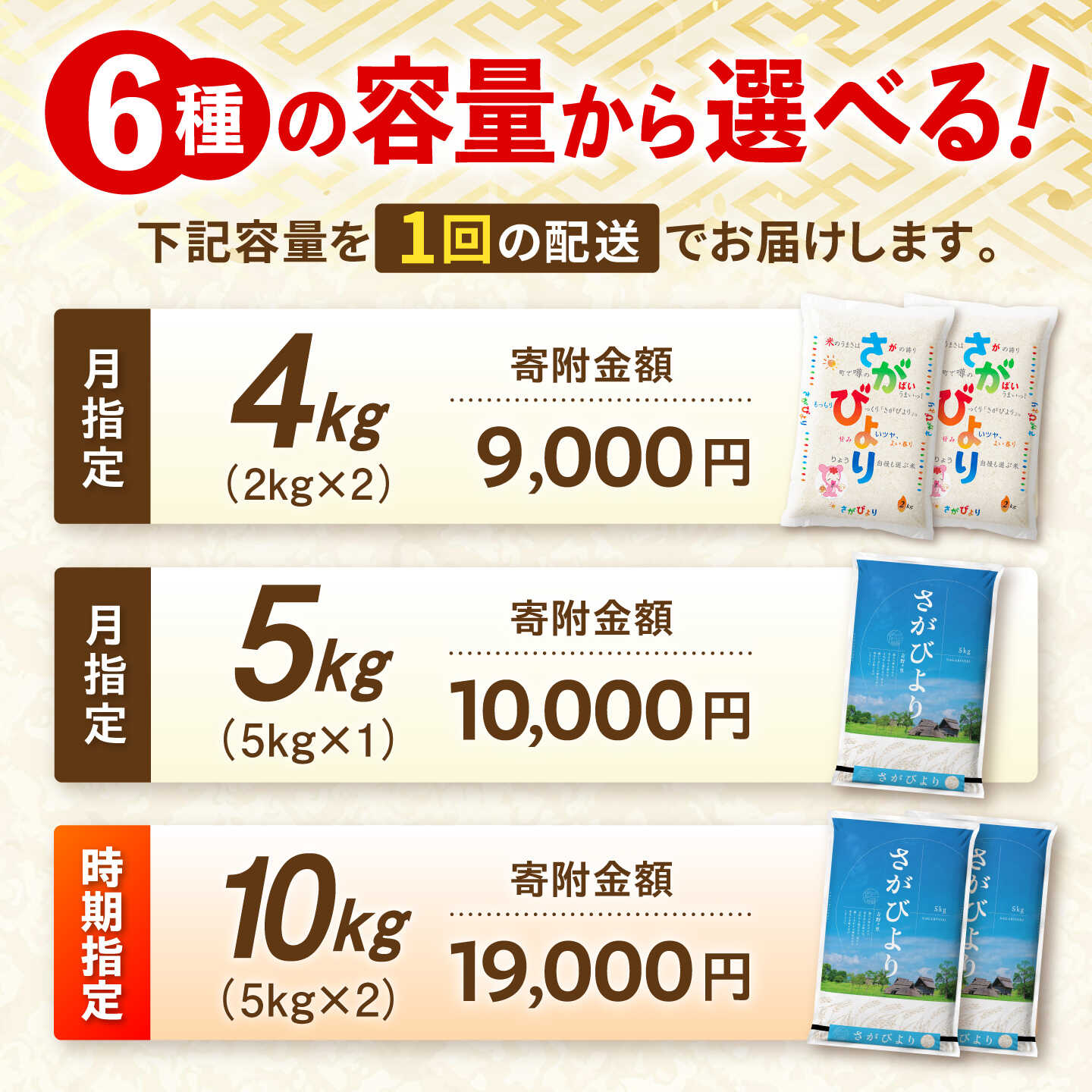 【ふるさと納税】令和7年産 さがびより / 10kg限定：上旬・中旬・下旬の「超配送指定」対応 / 選べる容量 4〜30kg / 総合1位 / 佐賀県吉野ヶ里町産 | 米 こめ お米 ブランド米 さがびより 佐賀県産 | 吉野ヶ里町/増田米穀 [FBM018/FBM001/FBM041〜044] - 画像3