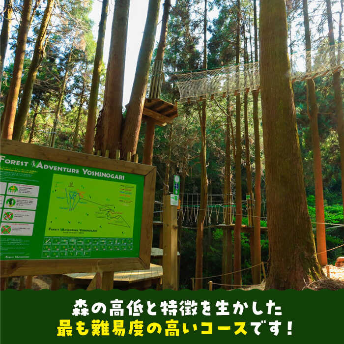 【ふるさと納税】【ワクワク楽しい！】 アドベンチャーコース（スタンダードプラン・1名チケット）吉野ヶ里町/フォレストアドベンチャー[FBQ004] サムネイル3