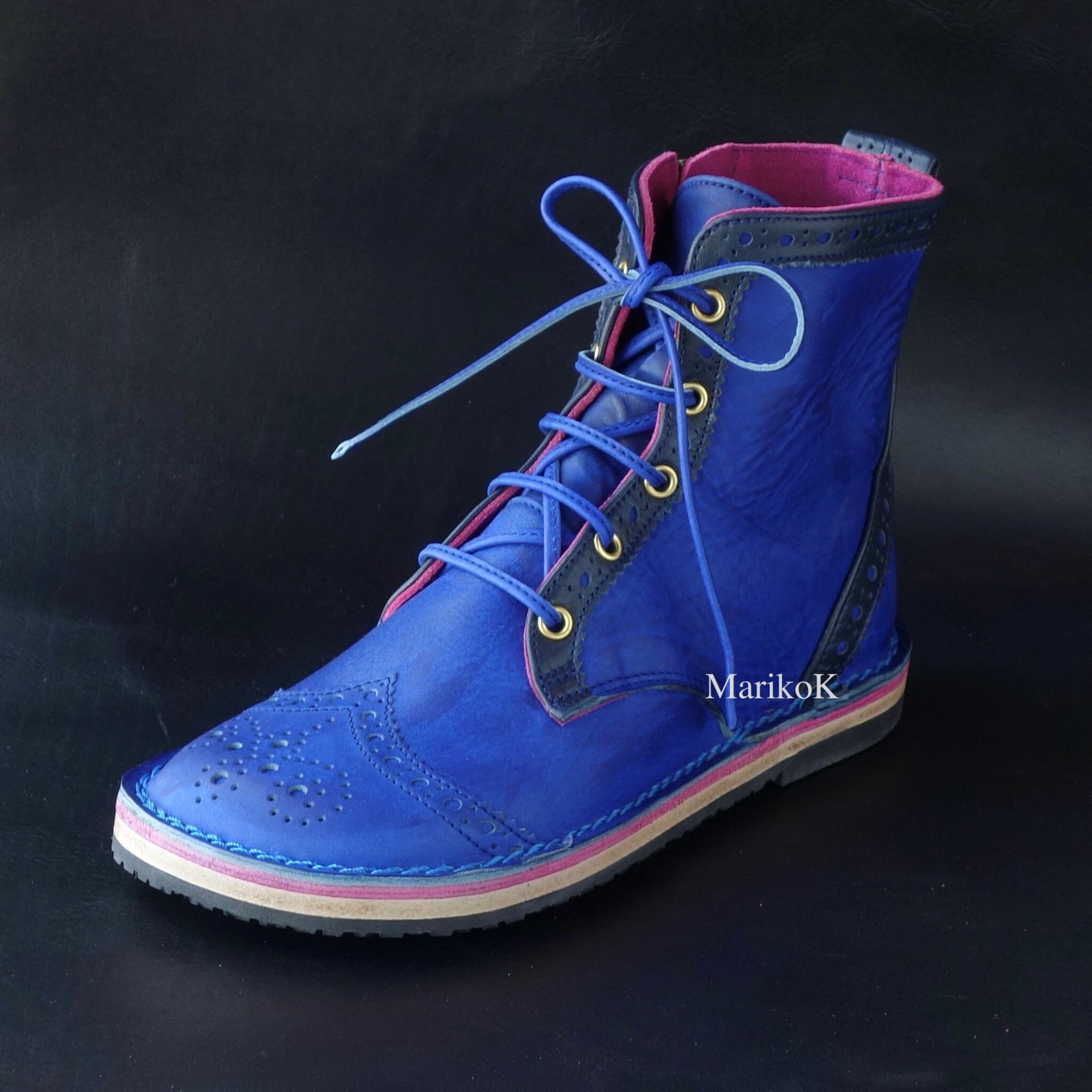 【ふるさと納税】【Marikok】オーダーメード レザーブーツ【オーダーメード オーダー 手作り レザー ブーツ 本革 牛革 スエード 靴 足に優しい 柔らかい 日本製】 K068008 サムネイル2