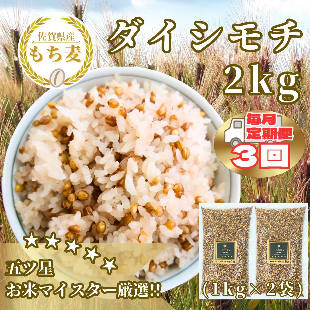 【3回定期便】ダイシモチ2kg もち麦 キラリ もち麦ごはん（CIB37）