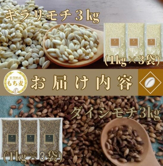 【ふるさと納税】佐賀県産『もち麦』食べ比べ！キラリモチ3kg、ダイシモチ3kg（計6kg）（CIC02） - 画像2