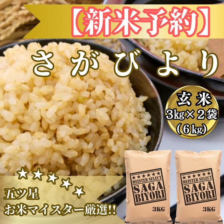 令和7年産【（新米）11月以降発送】【玄米】さがびより6kg（3kg×2袋）【五つ星お米マイスター厳選！】（CIB87）