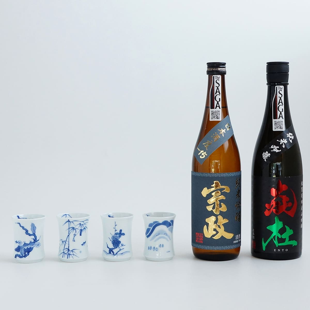 宗政酒造 宗政純米吟醸酒-15・純米吟醸酒 炎杜 四季杯セット S65-1