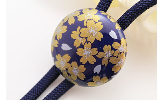 【ふるさと納税】有田焼ループタイ 瑠璃金彩桜 有田焼アクセサリー二宮閑山 A18-229 サムネイル2