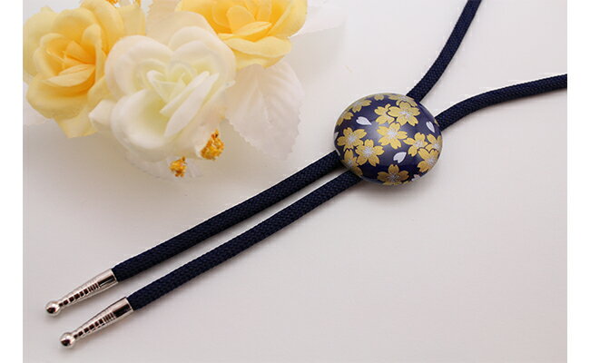 【ふるさと納税】有田焼ループタイ 瑠璃金彩桜 有田焼アクセサリー二宮閑山 A18-229 サムネイル3