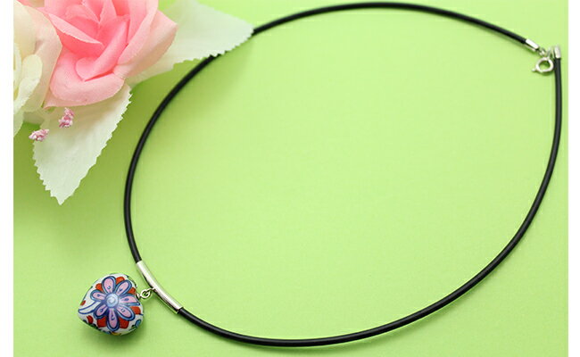 【ふるさと納税】有田焼花唐草紋様ハート型ペンダント 有田焼アクセサリー二宮閑山 A10-44 サムネイル3