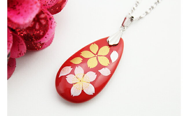 【ふるさと納税】有田焼桜吹雪ペンダント（小・チェーン）有田焼アクセサリー二宮閑山 A18-232 サムネイル3